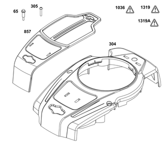 Blower Housing Diagram and Parts List for 125P02-0066-H5 100000 - 19Z999 Briggs and Stratton Engine